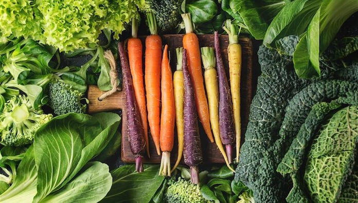 Carrots and leafy greens provide vitamin A